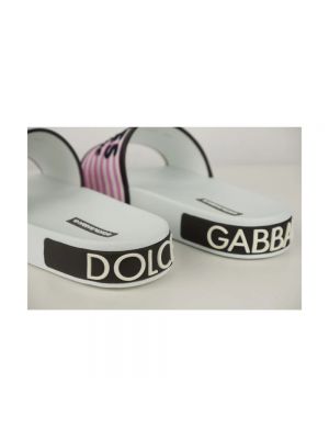 Sandalias de cuero sin tacón Dolce & Gabbana blanco
