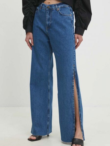 Jeansy z wysoką talią Answear Lab niebieskie
