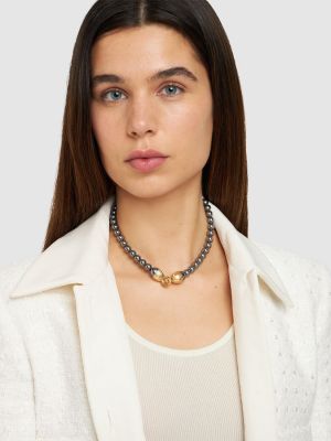 Collier avec perles chunky Timeless Pearly gris