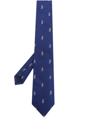 Cravatta ricamata Paul Smith blu
