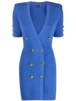 Mini vestido de punto Elisabetta Franchi azul