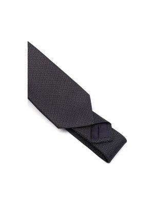Jedwabny haftowany krawat Tagliatore niebieski