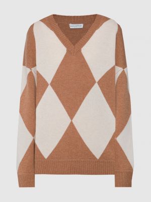 Шерстяной пуловер с геометрическим узором Ballantyne коричневый