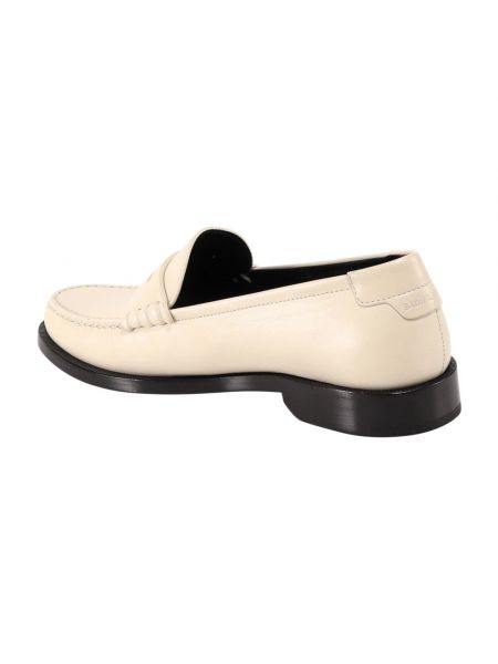 Loafers de cuero Saint Laurent beige