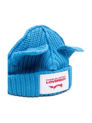 Dzianinowa czapka Loverboy By Charles Jeffrey niebieska