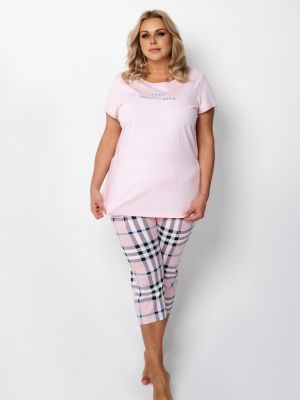 Lühikeste käistega mustriline pidžaama Italian Fashion roosa