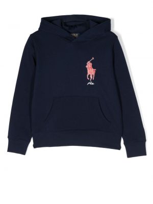 Hoodie för tjejer Ralph Lauren Kids blå