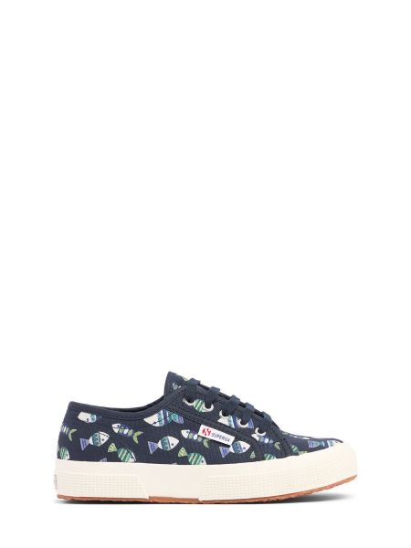 Bomuld canvas sneakers for piger Superga blå