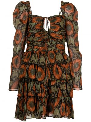 Abstrakt trykk trykt dress Ulla Johnson oransje