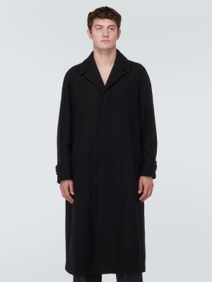 Płaszcz wełniany oversize Dries Van Noten czarny
