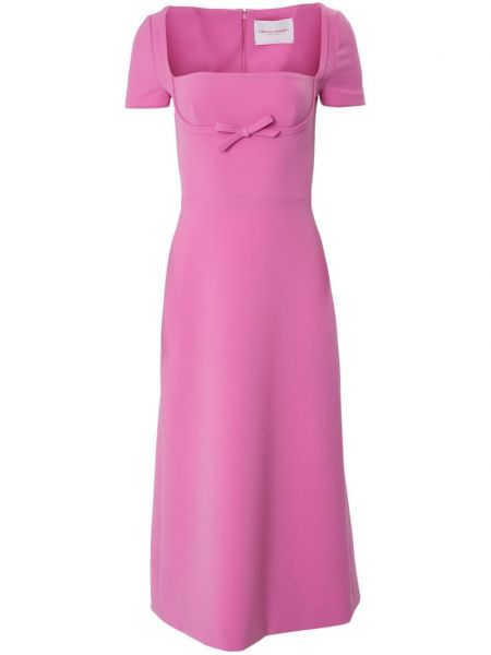 Večerné šaty s mašľou Carolina Herrera ružová