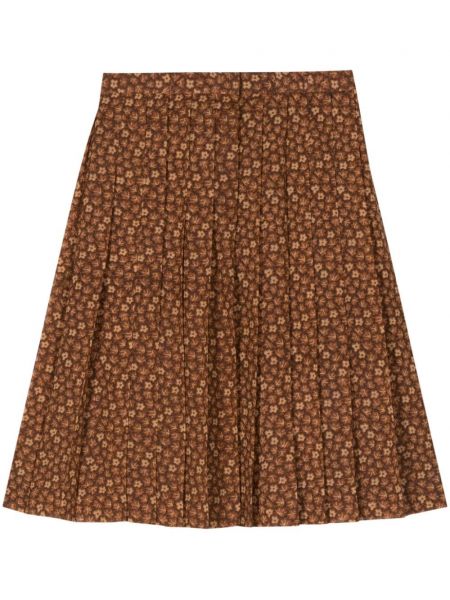 Plisirana suknja s cvjetnim printom s printom Christian Dior Pre-owned smeđa
