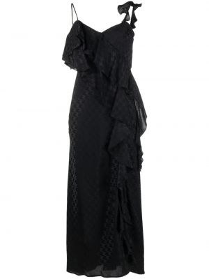 Φόρεμα με βολάν houndstooth Msgm μαύρο