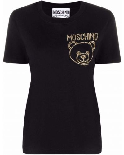 Camiseta con apliques Moschino negro