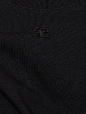 Sudadera con bordado de algodón Courrèges negro