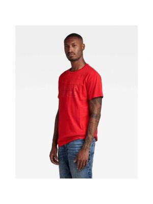 Camisa de algodón de estrellas G-star rojo