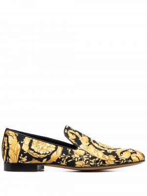 Pantofi loafer de mătase cu imagine Versace