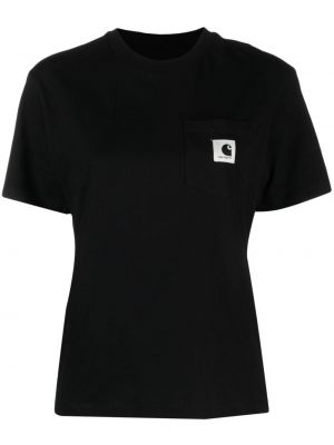 Kokvilnas t-krekls ar kabatām Carhartt Wip melns