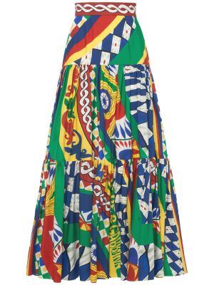 Falda larga de algodón con estampado Dolce & Gabbana