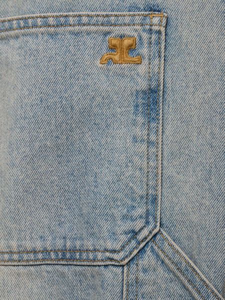 Laia lõikega puuvillased teksapüksid Courreges sinine