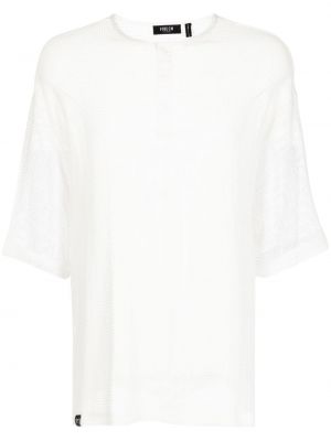 Tričko s okrúhlym výstrihom so sieťovinou Five Cm biela