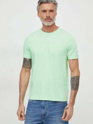 Bavlněné tričko Boss Green zelené