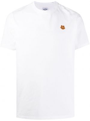 Camiseta con bordado con rayas de tigre Kenzo blanco