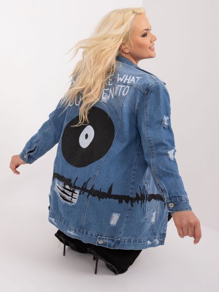 Džínová bunda s nápisem Fashionhunters modrá