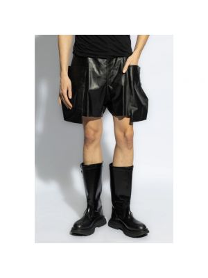 Pantalones cortos de cuero Rick Owens negro