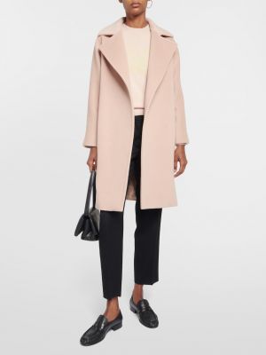 Кашемировое шерстяное пальто Max Mara розовое