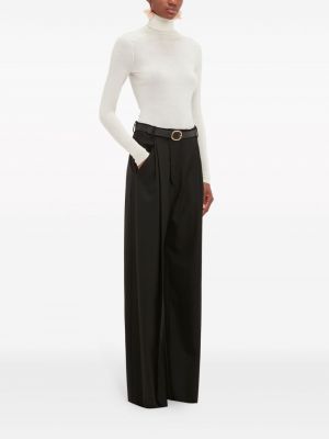 Spodnie relaxed fit plisowane Victoria Beckham czarne