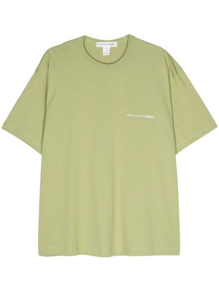 Koszulka bawełniana z nadrukiem Comme Des Garcons Shirt zielona