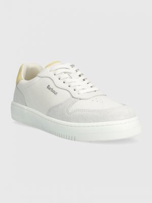 Sneakersy skórzane Barbour białe