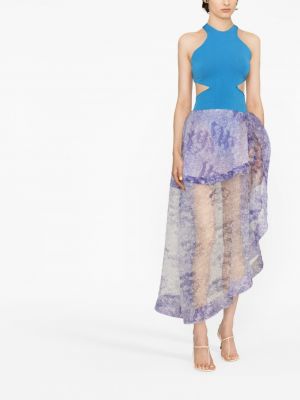 Jupe longue à imprimé à motifs abstraits Victoria Beckham violet