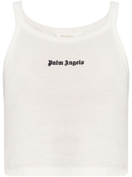 Tanktop med broderier Palm Angels hvid