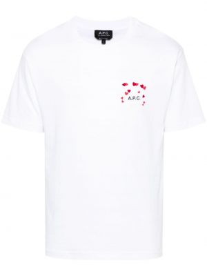 Памучна тениска с принт A.p.c. бяло
