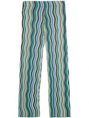 Hlače ravnih nogavica s printom Simon Miller zelena