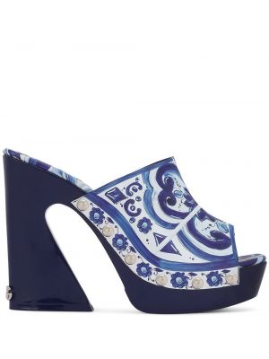 Papuci tip mules cu imagine Dolce & Gabbana