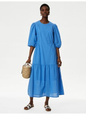 Šaty s výšivkou Marks & Spencer modré