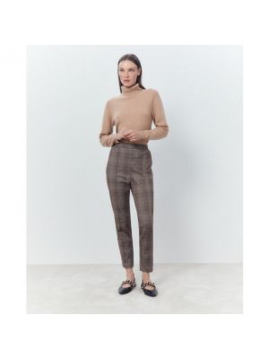Pantalones rectos con estampado Woman El Corte Inglés marrón