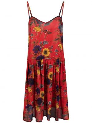 Obleka s cvetličnim vzorcem s potiskom Jean Paul Gaultier Pre-owned rdeča