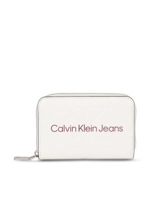 Denarnica z zadrgo Calvin Klein Jeans bela