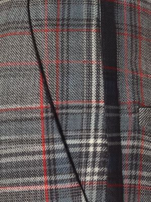 Volnene ravne hlače z visokim pasom s karirastim vzorcem Y/project siva