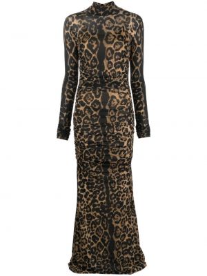 Leopardí koktejlové šaty s potiskem Blumarine