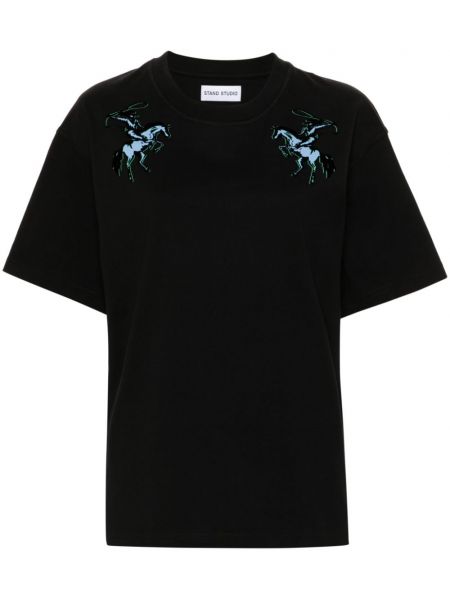 T-krekls ar apdruku Stand Studio melns
