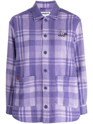 Flanelová kockovaná košeľa Chocoolate fialová