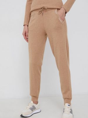 Calvin Klein nadrág gyapjú keverékből női, barna
