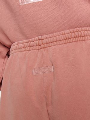 Pantaloni scurți din fleece din bumbac Acne Studios roz