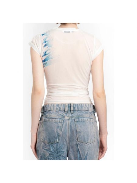 Transparente t-shirt mit rundem ausschnitt Masha Popova weiß