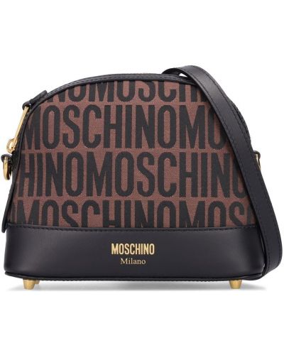 Жакардови найлонови чанта за ръка Moschino кафяво